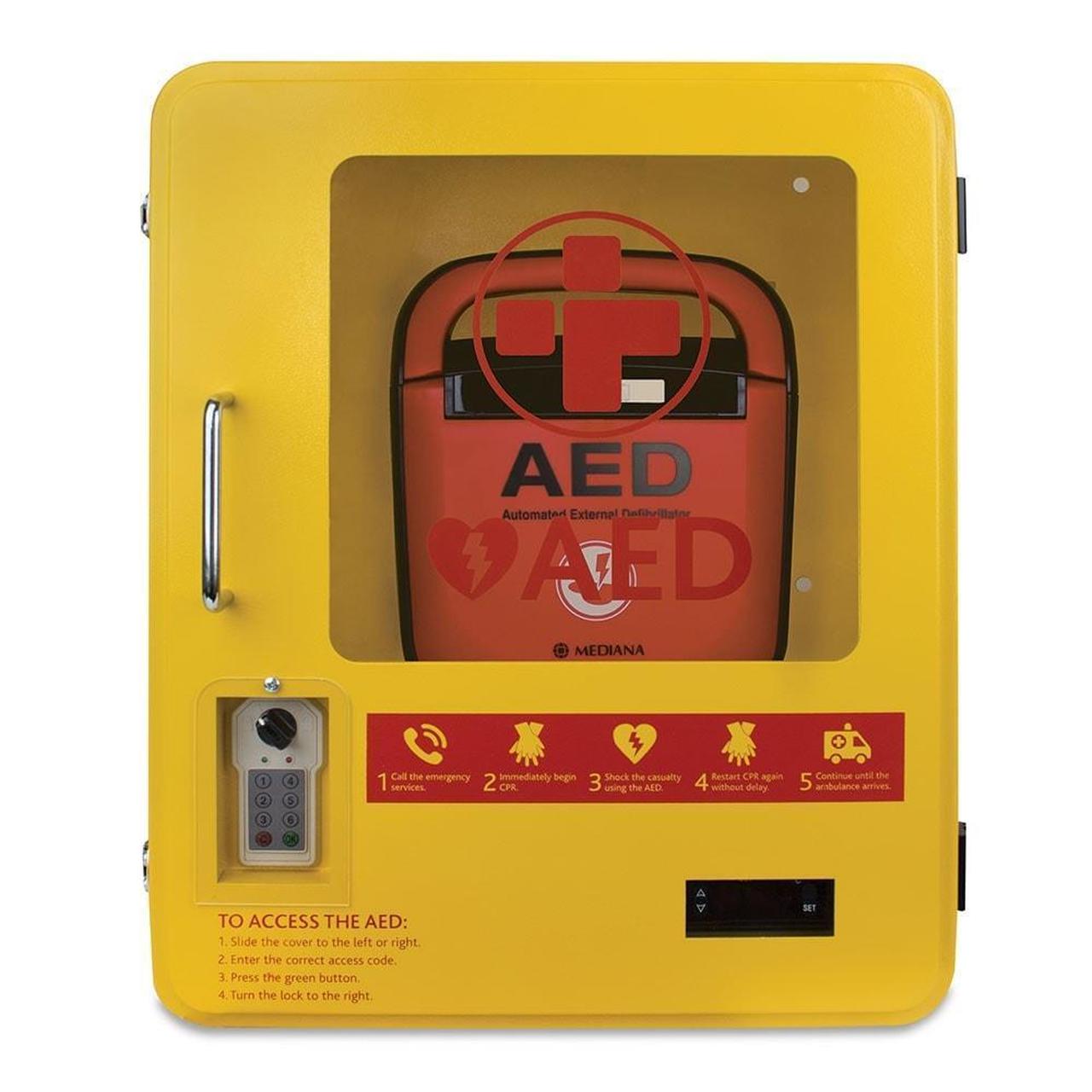 Heated Outdoor Metal Defibrillator (AED) Wall Team Grassroots